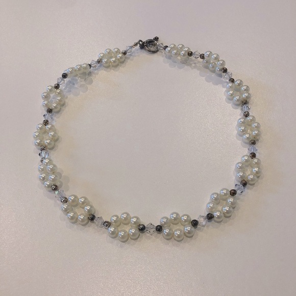 Jewelry - Sterling Silver Pearl and Crystal Necklace​